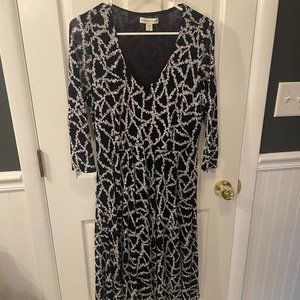 COLDWATER CREEK -- XL (16) -- mesh midi-dress with black and white vine …